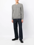 RALPH LAUREN Cable-Knit Wool-Cashmere Sweater Fawn Grey Heather