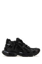 Balenciaga Men Black Mesh And Rubber Runner Led Sneakers