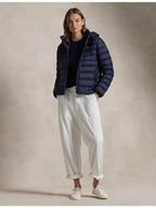 RALPH LAUREN WOMEN Water-Resistant Packable Hooded Jacket Navy