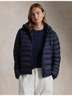 RALPH LAUREN WOMEN Water-Resistant Packable Hooded Jacket Navy