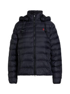 RALPH LAUREN WOMEN Water-Resistant Packable Hooded Jacket Polo Black