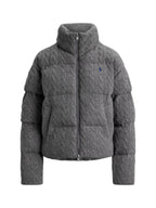 RALPH LAUREN WOMEN Cable Wool-Cashmere Puffer Jacket Flannel Grey Heather