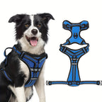 Adjustable Dog Walking Harness in Seven Colors and S–XL with Front Ring, Back Ring and Top Handle