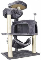 YUNIQUE Cat Tree with Cat Condo and Big Hammock, Grey