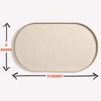 DogBuddy Dog Food Mat - Waterproof Dog Bowl Mat, Silicone Pet Mat for Food and Water Bowls, Nonslip Pet Feeding Mat with Edges, Dogs Food Mats for Floors, Puppy Supplies (Small, White Sand)