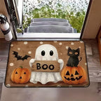 Happy Halloween Doormat Ghost Welcome Mat Indoor Outdoor Anti-Slip Rug Home Bedroom Bath Mats
