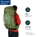 Osprey Atmos AG 50L Men's Backpacking Backpack, Venturi Blue, L/XL