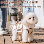 Dog Sling Backpack Carriers - Adjustable Pet Lift Harness Gear, Breathable Dogs Carrying Lifting with Traction Leash Shoulder Straps and Treat Bag for Cats Walking Hiking Travel (S, 4-8lbs)