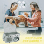 Bubble Cat Carrier, Travel Pet Carrier Soft Sided Breathable Cat Carrying Case for Kitten Small Dogs Up to 14.3 lbs (White), Intended for Hiking/Camping/Traveling