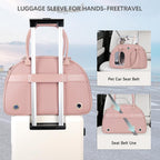 Stylish Luxury Dog Carrier Purse for Small Dogs, Ventilated Pet Soft-Sided Dog Cat Carrier Travel Tote Bag for Puppies Small Animals with Pockets (Pink, 16.9inch x 9inch x 11.8inch(LxWxH))