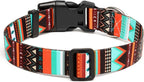 Mercano Adjustable Dog Collar - Special Design Patterns, Soft Nylon Comfortable Durable Pet Collar for Small Medium Large Dogs (M, Tribal Green)