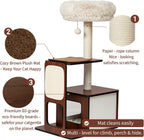 Cat Tree Tower for Small Cats, 41 Inch Wooden Multi-Level Cat Condo with Sisal Scratching Posts - Stable Activity Center, Plush Perch & Hanging Ball Toy