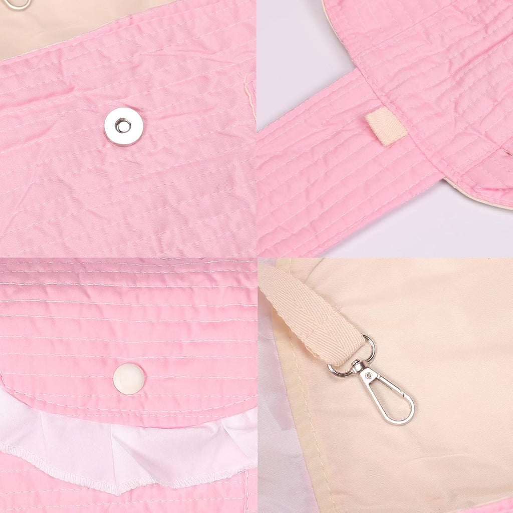 Pet Sling Carrier for Small Dogs and Cats, Cotton Chest Purse with Storage Pocket, Pink, 5-14lbs Capacity, for mom Gifts,Hands-Free Travel (Pink, Large)