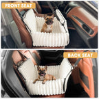 MIXJOY 6-in-1 Dog Car Seat for Small/Medium Dogs up to 25 lbs, Multi-Functional Dog Carrier for Car with Detachable Washable Cover, Pet Travel Bed with Clip-On Safety Leash, Beige