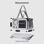 Cat, Dog Carrier for Pets up to 15 lbs, Soft-Sided Collapsible Pet Carrier with Sturdy Base, Roll-up Curtain and Large Storage Bag, Cat Bag for Medium Cats and Small Dogs