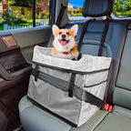 Vivifying Dog Car Seats for Small Dogs, Portable Dog Booster Car Seat with Storage Pockets and Safety Belt, Comfortable Travel Bed for Small Pets Up to 25lbs (Gray)