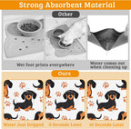 Dog Bowl Mat,Dog Dachshund Pet Feeding Mat for Floors Waterproof,Grey Paws Absorbent Dogs Placemat for Food and Water Quick Dry Pet Cat Feeding Mats with Non Slip Bottom 16" x 24"