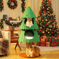 42.9 Inch Christmas Cat Tree for Indoor Cats, Cute Cat Tower with 2 Cozy Houses, Holiday Kitty Climbing Furniture for Kittens to Play and Sleep