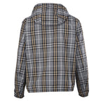 BURBERRY BBR Grey-Green Check Reversible Hooded Jacket