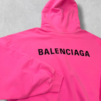 Balenciaga Back Print Bright Pink Medium Fit Hoodie Women