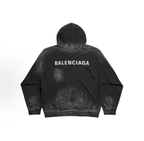 Balenciaga Tie‑Dye Washed Logo Hoodie Unisex Black