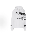 Burberry Unisex Hoodie, Horseferry Print Logo, White