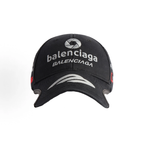 Balenciaga Racing Multi‑Patch Embroidered Baseball Cap Unisex Black