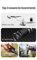 Naturehike Far Wind™ Three-section Telescopic Carbon Trekking Pole (2pcs) (2026)