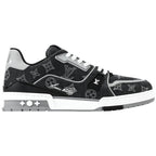Louis Vuitton Denim & Calf Leather Black Trainer Sneakers