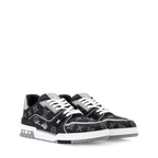 Louis Vuitton Denim & Calf Leather Black Trainer Sneakers