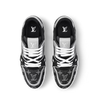 Louis Vuitton Denim & Calf Leather Black Trainer Sneakers