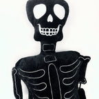 Goth White and Black Skeleton Plush