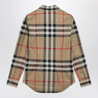 Burberry - Slim-fit cotton twill check shirt in archive beige
