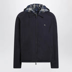 Burberry - Blue reversible cotton jacket with Check pattern
