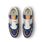Louis Vuitton Denim & Calf Leather Blue Trainer Sneakers