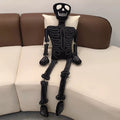 Goth White and Black Skeleton Plush