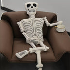 Goth White and Black Skeleton Plush